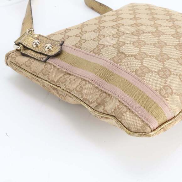 Gucci GG Canvas with Charm 144388 Leather Shoulder Bag/Crossbody Bag Beige Wo... - Picture 6 of 9
